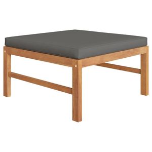 Ensemble de salon de jardin en bois de teck gris moyen en polyester - Product Image 4