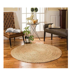 Tapis en jute moderne fait main, tapis de sol en fibres naturelles pour salon, chambre à coucher, décoration de la maison - Product Image 6