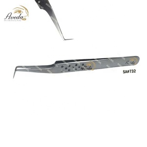 Pinzas de extensión de pestañas de acero inoxidable, precio al por mayor, pinzas rusas de volumen, Logo personalizado, Punta puntiaguda - Product Image 3