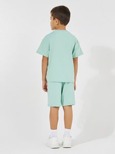 Custom Logo Easy Return Colorblock Boy Shorts Set <b>Kids</b> Clothes Cotton Children Boy Oversized T shirt With Shorts for - Product Image 5