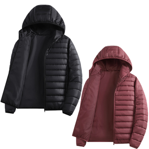 Chaqueta Acolchada con Capucha para Hombre, Color Azul Marino, Cierre de Cremallera, Resistente al Viento, Ropa Casual de Invierno, Color Sólido, Relleno de Poliéster, Corte Regular - Product Image 6