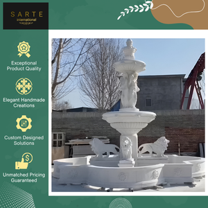 Nouvelle collection de fontaines de jardin modernes en marbre, décorations d'entrée haut de gamme, cascade extérieure écologique avec sculptures en pierre - Product Image 5