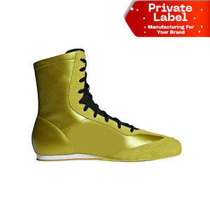 Chaussures de boxe en cuir synthétique durable, chaussures de combat longue durée, adhérence ultime, chaussures de boxe pour un travail rapide des pieds et le sparring - Product Image 1