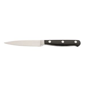 Couteaux d'office de cuisine à manche noir avec lame droite argentée et pointe, poignée triple rivet pour couper les fruits et légumes - Product Image 1
