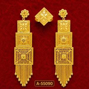 MOLL JEWELLERS Women's <b>Gold</b> Plated Zinc Alloy Luxury Stud <b>Earrings</b> with Heart Shape Coral Bead <b>Dangles</b> 55076 for Party - Product Image 6