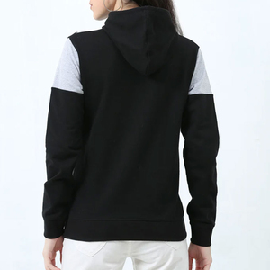เสื้อฮู้ดดี้ผู้หญิงแบบไม่สมมาตร สีตัดต่อกัน มีซับใน กันน้ำ เป็นมิตรกับสิ่งแวดล้อม แขนยาว แบบสวม มีกระเป๋า สีดำ สีเทา - Product Image 6