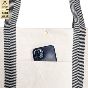 Bolsa de Compras de Lona de Algodón de 400 GSM, 50x40x15 cm, Logotipo Personalizado, Venta al Por Mayor, OEM, Marca Privada, Modelo SS500-Natural - Product Image 3