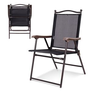 Set di 2 Sedie Pieghevoli da Patio con Schienale Reclinabile per Campeggio e Uso in Terrazza - Product Image 1