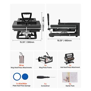 Nuovissima Pressa a Caldo Ibrida Brevettata 5-in-1 Multifunzione 15 X 15 Pollici, Riscaldamento Rapido e Uniforme per Magliette e Tazze, Facile Controllo, Sublimazione - Product Image 4