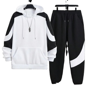 <b>Tracksuit</b> Hoodie With Drawstring Closure And Side Pockets Full Length Casual Wear High Street Style <b>Tracksuits</b> for Men's - Product Image 1