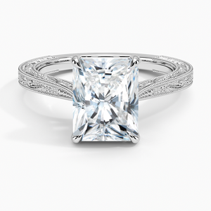Anillo de compromiso BOJ Ring 069 con corte radiante, plata 925, grabado Elsie, diamante de 2 quilates, color D, VVS1, moissanita, certificado GRA, en oferta. - Product Image 1