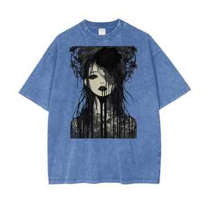 Camiseta de algodón holgada con estampado gráfico y lavado ácido estilo urbano para mujer, personalizable, venta al por mayor, proveedor a granel - Product Image 4