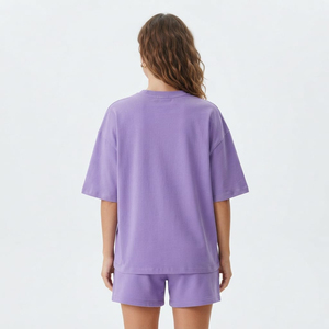 New Fashionable Casual Wear Women T-shirt and Shorts 2 Piece <b>Set</b> 100% Cotton Women's <b>Twin</b> <b>Sets</b> for Casual Wear - Product Image 2