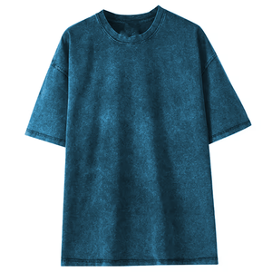 Camiseta de Hombre de Algodón 100% Lavado, Color Sólido, Ecológica, Personalizada, de Manga Corta, Cuello Redondo, Informal, Tejido No Tejido, de Secado Rápido, Venta al Por Mayor - Product Image 4
