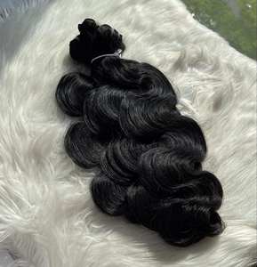 ผมมนุษย์แบบ100% ม้วนเป็นลอนสำหรับต่อผมแบบผูกเชือกธรรมชาติสองชั้น - Product Image 4