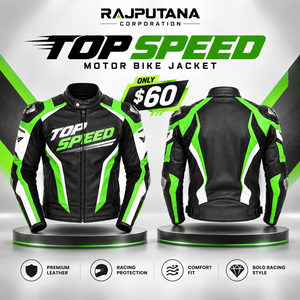 Chaqueta de Motociclista de Cuero Genuino para Hombre, Chaqueta de Motociclista con Cierre Completo y Estampado, Chaqueta de Motociclista con Cuello de Botones - Product Image 1