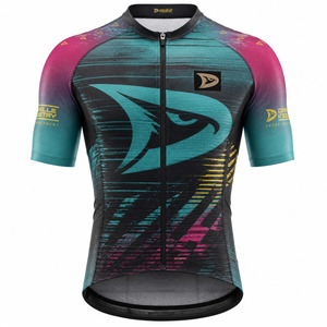 Maillot de cyclisme rétro Y2K personnalisé OEM pour hommes, manches courtes, maille respirante, impression par sublimation, maillot de vélo de route VTT - Product Image 2