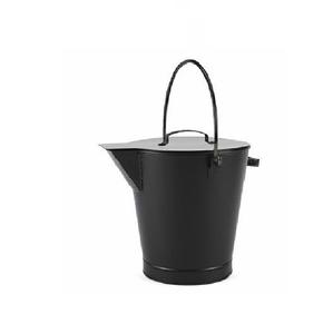 Cubo para cenizas de chimenea de hierro galvanizado negro vintage, de lujo, resistente, para leña, tamaño, forma y color personalizables, el más vendido - Product Image 4