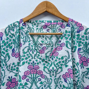 Wholesale Hand Block Printed Cotton <b>Kaftan</b> Block Printed Cotton <b>Beach</b> <b>Kaftan</b> Women Party Dress Wear Night Maxi Dress - Product Image 4