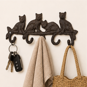 Modern Matte Black Metal Key Holder For Wall Decorative Entryway Organizer With 8 Heavy-Duty <b>Hooks</b> Nail-Free Home Wall Mounted - Product Image 2