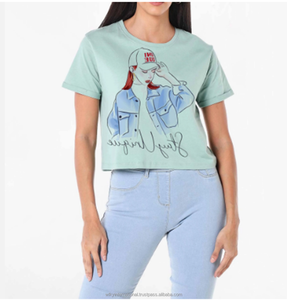 NOVEDAD DE VERANO 2024, camisetas populares con estampado personalizado para mujeres americanas, transpirable, 100% algodón, peso pesado, liso, tela informal alta - Product Image 5