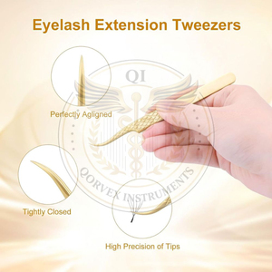 Pince à épiler en acier inoxydable pour extensions de cils et pince à angle de 90 degrés pour cils volume russe avec logo personnalisé – Outil de beauté - Product Image 2