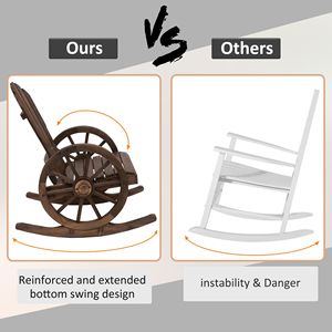 Sedia a dondolo Adirondack per esterni per tutte le stagioni con schienale a doghe, oversize, per portico, bordo piscina, patio - Product Image 6