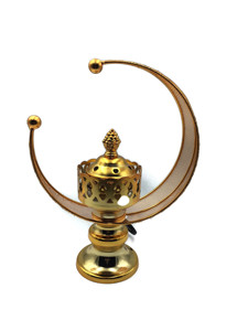 Brûleur à Bakhoor en laiton antique, porte-encens en métal artisanal pour la maison et la mosquée, décoration parfumée à prix avantageux - Product Image 5