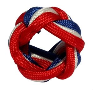 Attaches-cordons en tissu élastique polyester faits à la main, rouge, blanc, bleu, motif tête de Turc, pour scouts - Product Image 4