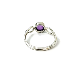 Bague de luxe ronde en améthyste violette, argent 925 poli miroir, bande délicate, meilleur prix, fournisseur en gros - Product Image 4