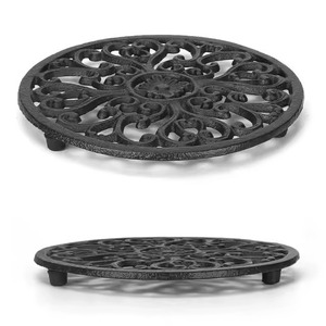 Gold Branch Coral Silhouette Square Metal Trivet with Feet Heat Resistant Hot <b>Pot</b> <b>Pan</b> Holder Nature Table Mat Modern Look - Product Image 6