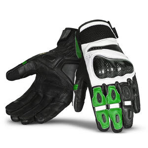 Customized High Quality Racing <b>Gloves</b> Palm Protection <b>Touch</b> <b>Screen</b> Compatibility Hook Loop Closure 100% Genuine Cowhide Leather - Product Image 2