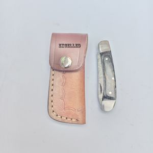 Cuchillo Plegable de Bolsillo de Acero de Damasco Hecho a Mano Personalizado con Funda de Cuero, Cuchillos al por Mayor de Grado Industrial OEM - Product Image 2