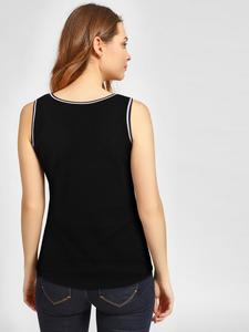 Débardeur sans manches pour femme avec imprimé palmier, col rond, tricoté en polyester, décontracté, pour l'été - Product Image 3