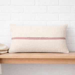 Mid Striped Woven Lumbar 12X20 Cushion Cover Indian Handmade Durable Elegant <b>Sofa</b> <b>Chair</b> <b>Bed</b> Decor Handwoven Pillowshams - Product Image 3