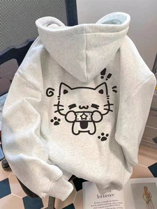 เสื้อฮู้ดผู้หญิงลายการ์ตูนแมวน่ารัก เสื้อฮู้ดผู้หญิง 20256 เสื้อผ้าฤดูหนาวฤดูใบไม้ร่วง เสื้อสเวตเชิ้ต เสื้อฮู้ดดีไซน์ล่าสุด รับทำโลโก้ - Product Image 1