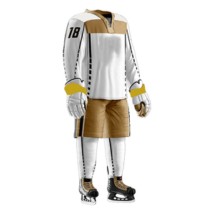 Conjuntos de Uniformes de Hockey sobre Hielo a la Moda, Ropa Deportiva Activa para Adultos, Camisetas de Manga Larga, Pantalones Cortos, 100% Poliéster - Product Image 3