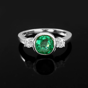 Bague pour homme en argent sterling 925 avec émeraude cultivée en laboratoire et zircone cubique, bijoux pour homme, bague en argent, bague de mariage - Product Image 2