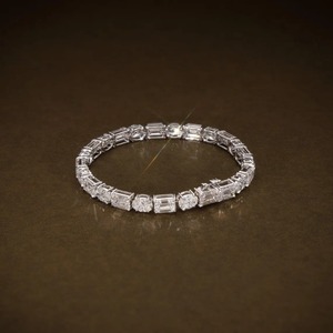 Pulsera de Lujo Unisex de Plata de Ley con Baño de Oro Rosa de 18k y Diamantes Cultivados en Laboratorio, Piedras Brillantes, Duradera y de Larga Duración - Product Image 3