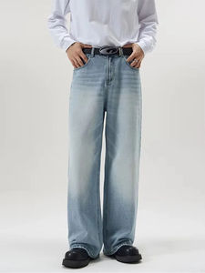 Pantalones Cargo Holgados Azul Claro para Hombre, Diseño Nuevo y Moderno, Hechos a Medida, con Lavado Ácido - Product Image 3
