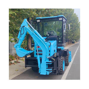 Chargeuse compacte 4x4 avec pelle rétrocaveuse et chargeuse frontale, capacité de charge nominale de 45 tonnes, poids de la machine de 2500 kg, équipée d'un moteur et d'une boîte de vitesses - Product Image 4