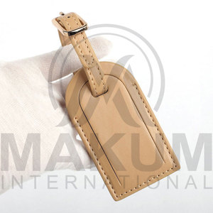Étiquette de bagage en cuir véritable personnalisée MAKUM INTERNATIONAL avec logo, étiquette d'identification de valise de voyage haut de gamme, boucle en métal - Product Image 2