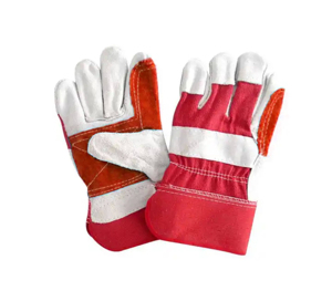 Top Quality Warm Cow Split Leather Combination <b>Gloves</b> Reinforced Palm Rubber Cuff Cowhide Leather Working <b>Gloves</b> for Winter - Product Image 4
