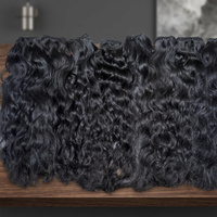 Extensions de cheveux humains naturels noirs, ondulés, double trame, vierges bruts, cuticules alignées, vente en gros pour revendeurs