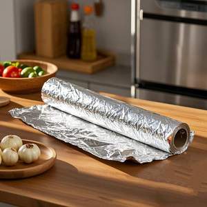 Film alimentaire personnalisable Bk Enterprise, résistant aux hautes températures, feuille de papier d'aluminium épaissie en rouleau pour emballage - Product Image 1