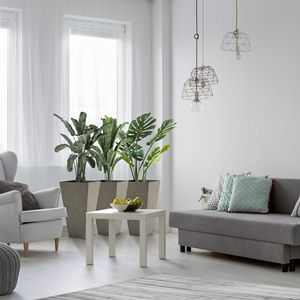 Set di 3 Vasi Alti per Interni/Esterni da 71 cm, Grigio, con Foro di Drenaggio per Portico, Patio, Terrazza, Giardino - Product Image 4