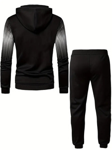 Conjunto Deportivo Casual para Hombre, Corte Ajustado, Color Sólido, Cuello Redondo, Suave, Resistente e Impermeable, Nueva Llegada - Product Image 2