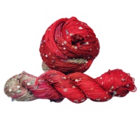 Fil de soie 100% jaune orné de perles pour tricot et tissage, technique OE, ignifuge, anti-technique, broderie à l'anneau, fait main