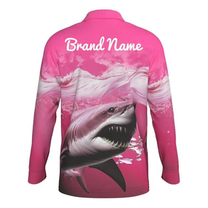 2026 Custom Logo Pattern Full Over Printing Polyester Loose Quick Dry Fitted UPF50+ Long Sleeve custom Fishing Polo T <b>Shirt</b> - Product Image 2