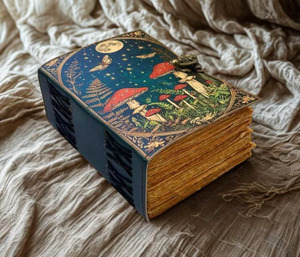Carnet en cuir artisanal style champignon avec papier à bords festonnés, carnet de croquis, livre des ombres, cadeau personnalisé - Product Image 1